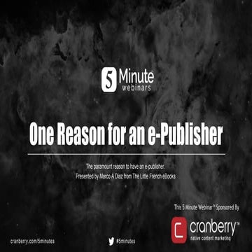 One Reason for an e-Publisher