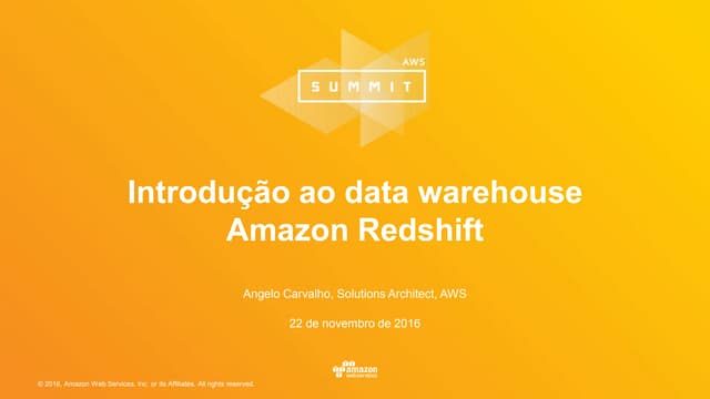 Introdução ao Data Warehouse Amazon Redshift