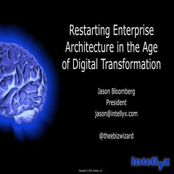 Restarting Enterprise Architecture in the age of Digital Transformation ...