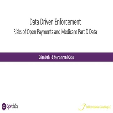 Risks of Open Payments and Medicare Part D Data | PPTX