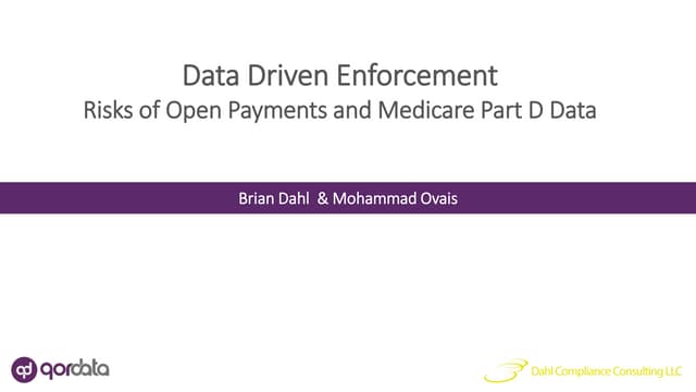 Risks of Open Payments and Medicare Part D Data