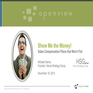 Show me the money! Sales compensation plans that won't fail