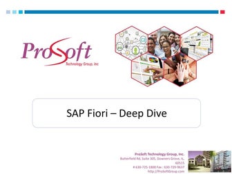 Webinar- SAP Fiori Deep Dive 1.0- Prosoft Technology Group