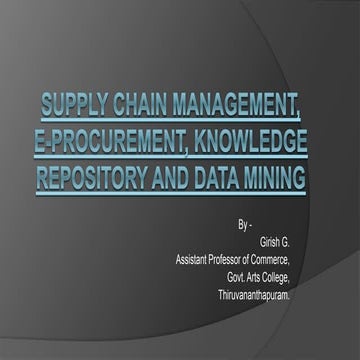 SUPPLY CHAIN MANAGEMENT