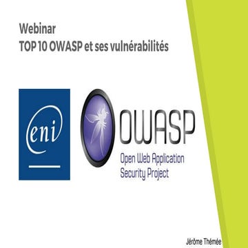 Webinaire : sécurité informatique sur le web - Jérôme Thémée