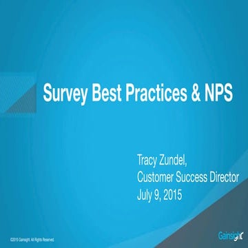 [Webinar] Survey and Net Promoter Score Best Practices