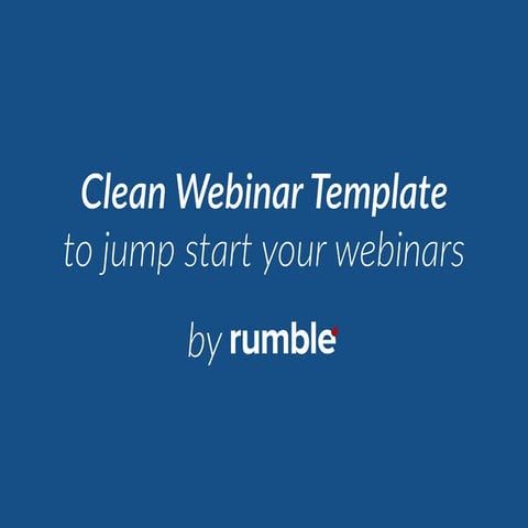 Free Clean Template for your Webinars (by Livestorm)