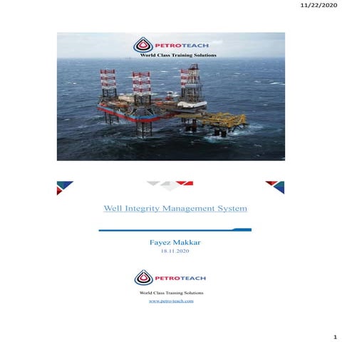 Webinar well integrity management Webinar