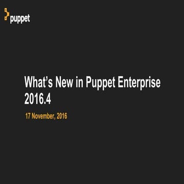 What's New in Puppet Enterprise 2016.4