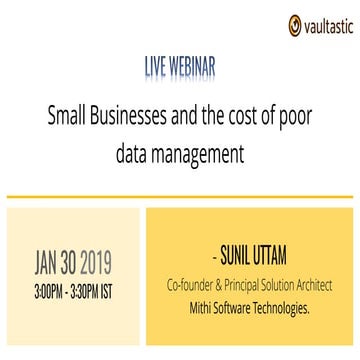 Webinar: Small businesses and the cost of poor data management 