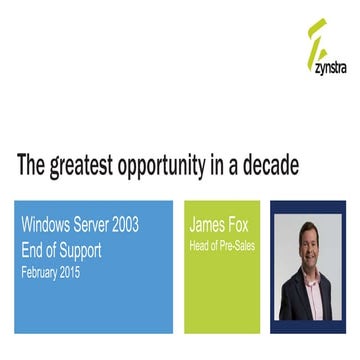 Webinar: Windows Server 2003 End of Support