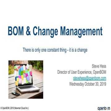 Webinar Deck: Bill of Materials and Change Management 