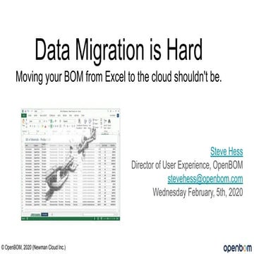 BOM Education Webinar - How to escape Excel universe