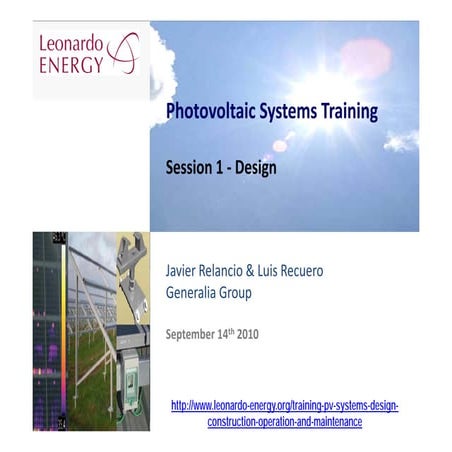 Photovoltaic Training - Session 1 - Design