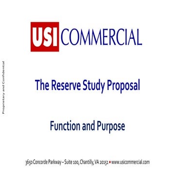 The Reserve Study Proposal - Function and Purpose | PDF
