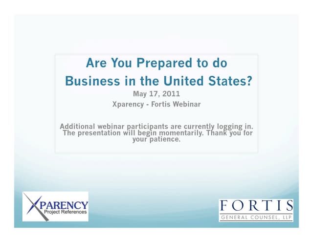 Are you interested in expanding your business in the United States?"