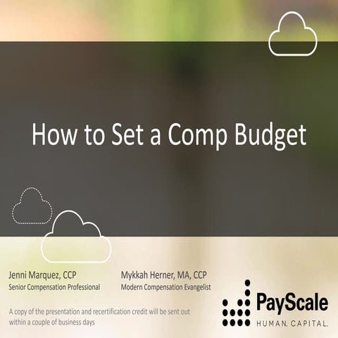 Webinar-How to Set a Comp Budget