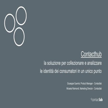 WEBINAR SERIES | Raccogli e connetti le informazioni sui tuoi utenti con Cont...
