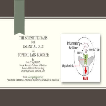 Target pain receptors with essential oils