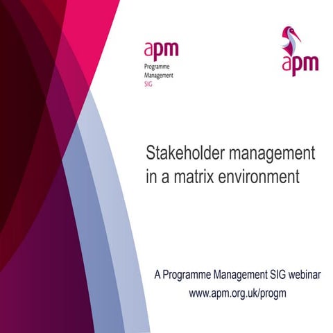 Stakeholder management in a matrix organisation - 25th August 2015