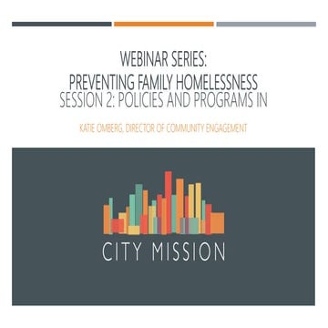 City Mission Webinar series: Session 2: Policies and programs in Massachusetts