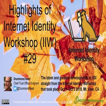 Internet Identity Workshop #29 highlights with Drummond Reed