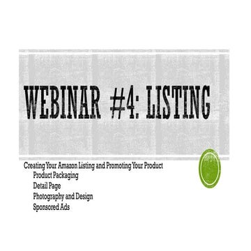 Part IV: Your Best Listing Yet on Amazon