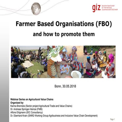 Farmer-based Organizations and How to Promote Them