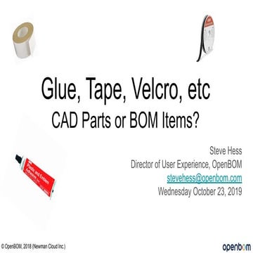 WEBINAR: How to manage non-CAD parts in Bill of Materials 