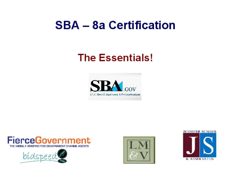 FED GOV CON SBA 8a Small Business Certification
