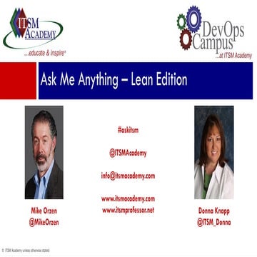 Ask Me Anything - Lean Edition