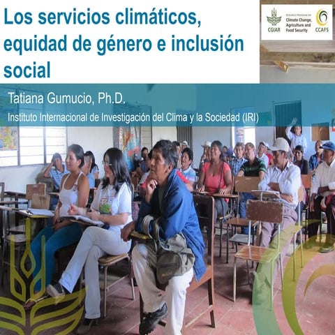 Los servicios climáticos, equidad de género e inclusión social
