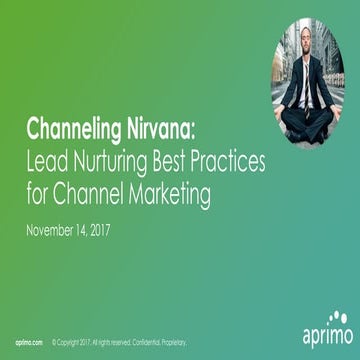 Channeling Nirvana: Lead Nurturing Best Practices for Channel Marketing