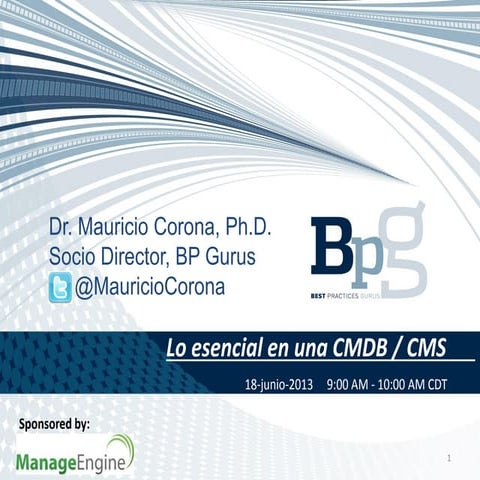 Dr. ITIL hablando de la CMDB y la CMS