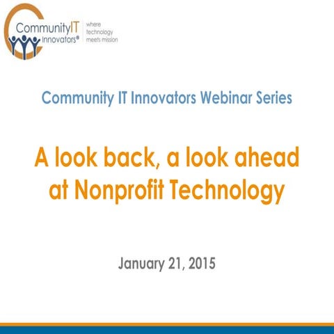 A look back A look ahead at Nonprofit Technology