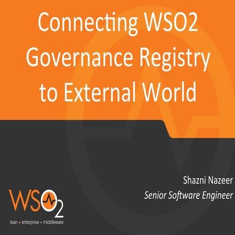 Connecting WSO2 Governance Registry to External World 
