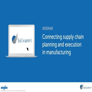 Connecting supply chain planning and execution in manufacturing