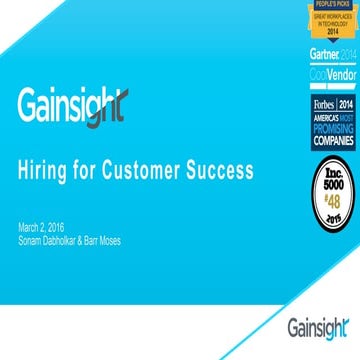 Guidance on Hiring for Customer Success