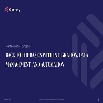 Back to Basics with integrations, Data Management and Automation