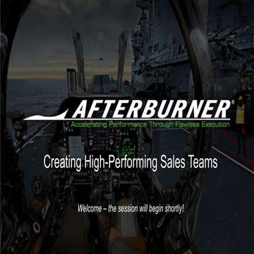 Afterburner Webinars | Creating High-Performing Sales Teams