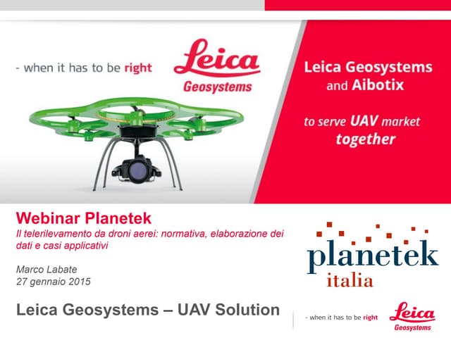 [Webinar] Il telerilevamento da droni aerei: soluzioni Leica Geosystems e casi applicativi della piattaforma AIBOTIX