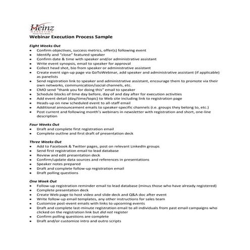 Webinar execution process sample