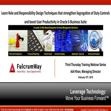 FulcrumWay - Ed. Webinar - Role & Responsibility Design Techniques that Stren...