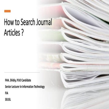 How to search Journal Articles? FIA Webinar | PPT