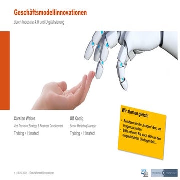 Webinar Geschäftsmodellinnovationen durch Industrie 4.0 und Digitalisierung 