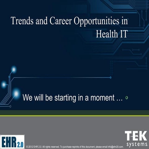 Trends and Career Opportunities in Health IT
