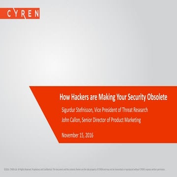 Webinar: How hackers are making your security obsolete