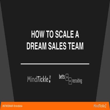 Webinar how to scale a dream sales team