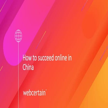 How to succeed online in China. 