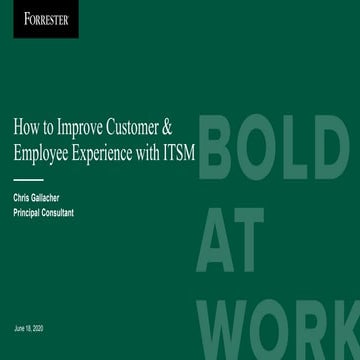 How to improve Customer and Employee Experience with IT Service Management